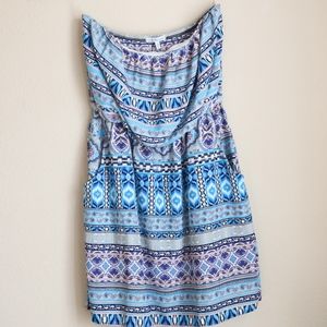 Strapless Patterned Summer Dress